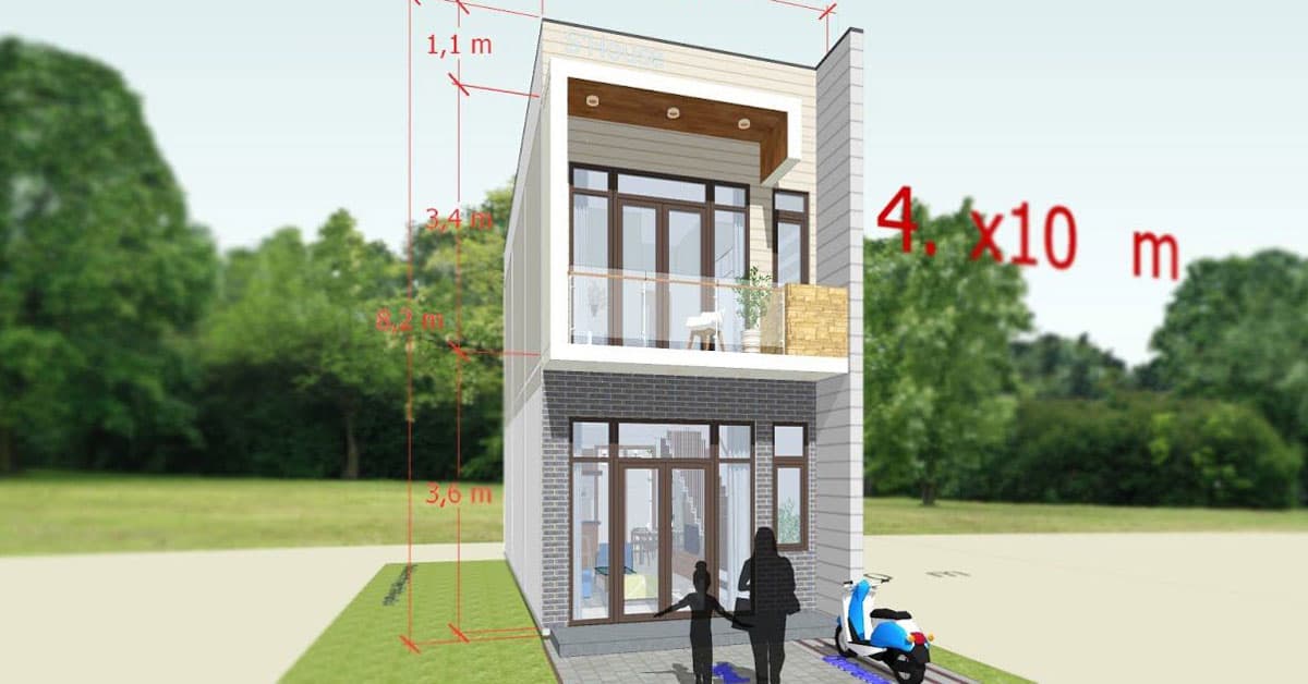12 Inspirasi Desain Denah Rumah 4×10 Minimalis Modern