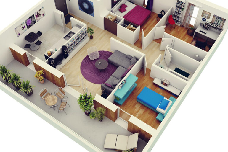denah rumah minimalis 3 kamar